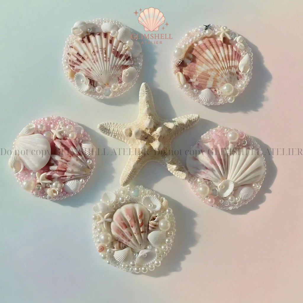 Luxury Handmade Seashell Pocket Mirror