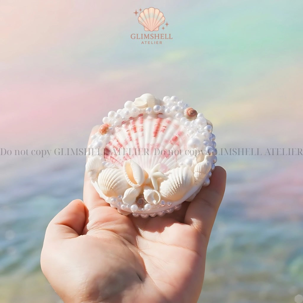 Luxury Handmade Seashell Pocket Mirror